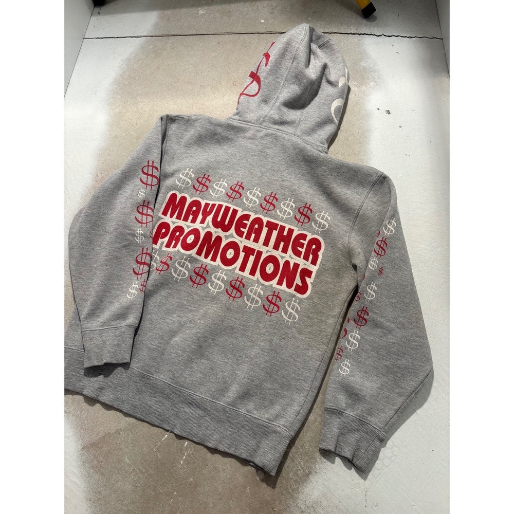 Mayweather Promotions Rare Money Team Hoodie Gray CH Apparel Mens Medium TMT - Picture 2 of 7